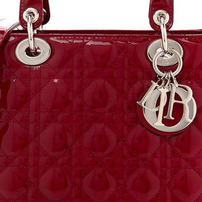 Christian Dior Patent Cannage Medium Lady Dior Burgundy Red 8 of 10
