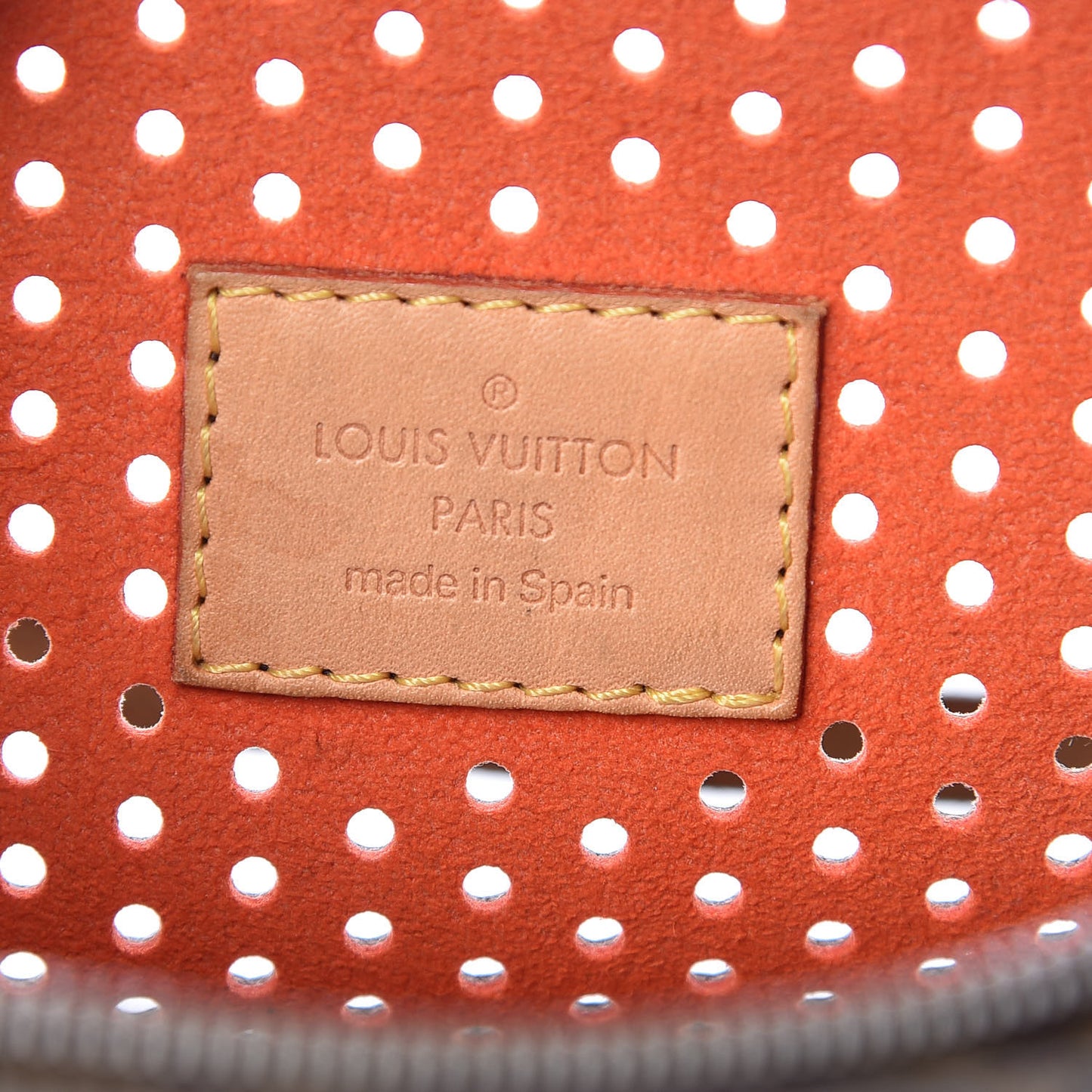 Monogram Perforated Pochette Accessories Bag Orange