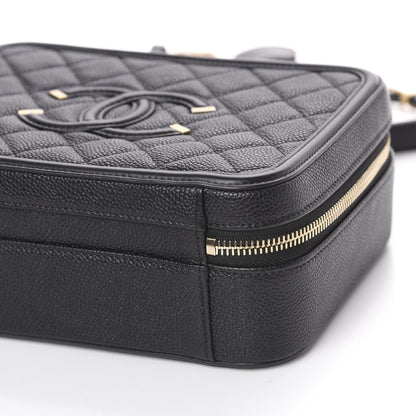 Chanel Caviar Quilted Medium CC Filigree Vanity Case Black 9 of 10