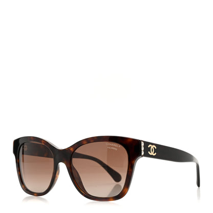 Chanel Acetate Polarized Pearl CC Square Sunglasses 5482-H-A Tortoise 1 of 8