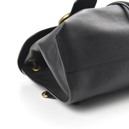 Gucci Calfskin Web GG Marmont Flap Chain Backpack Black 5 of 9