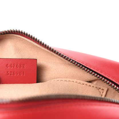 Gucci Calfskin Matelasse Small GG Marmont Chain Shoulder Bag Hibiscus Red 9 of 11