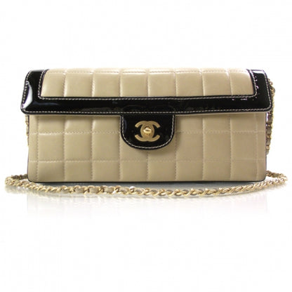Chanel Lambskin Patent East West Chocolate Bar Flap Beige 1 of 12
