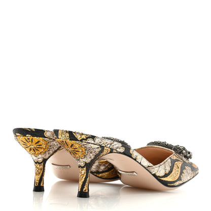 Gucci Jacquard Floral Dionysus Mules 36.5 Black 4 of 7