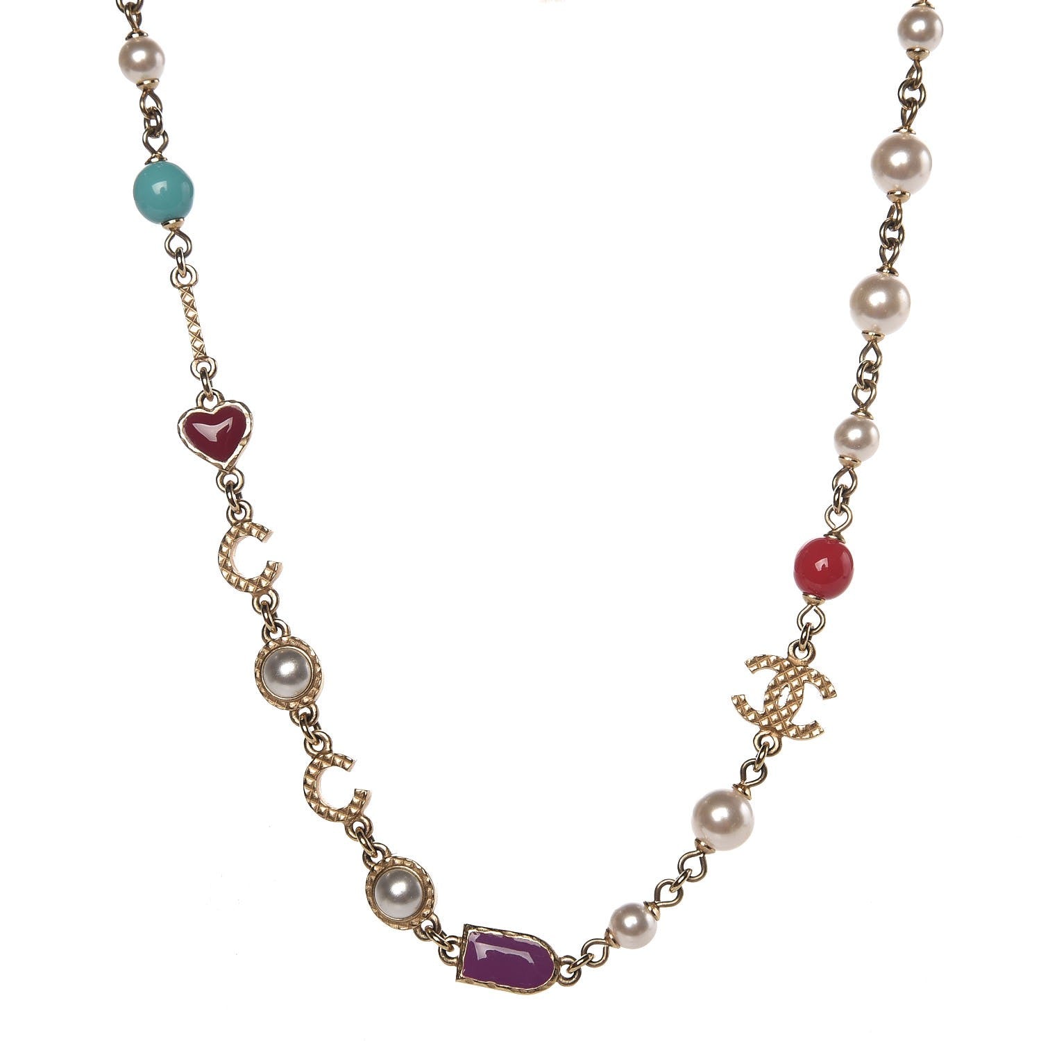 Chanel Pearl Coco Short Necklace Gold 1 of 4