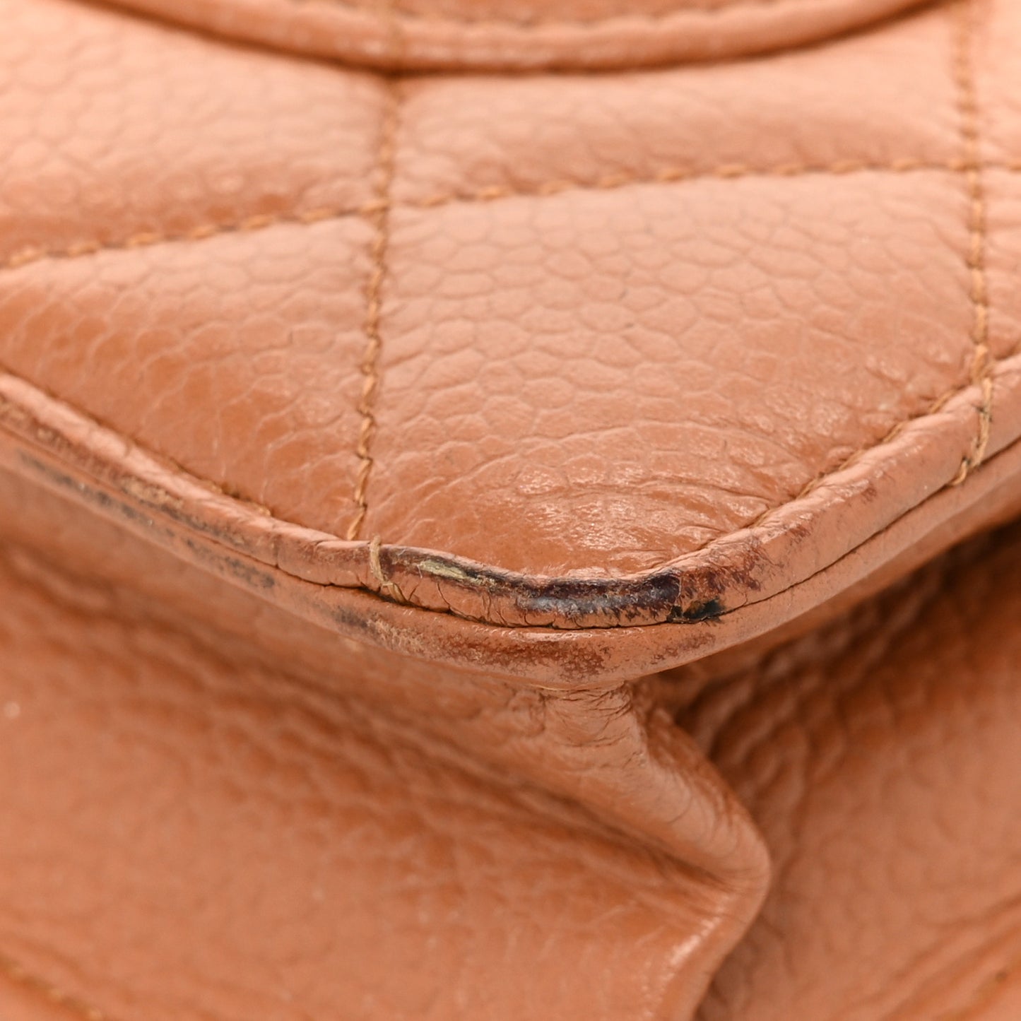 Caviar Quilted Wallet On Chain WOC Light Brown