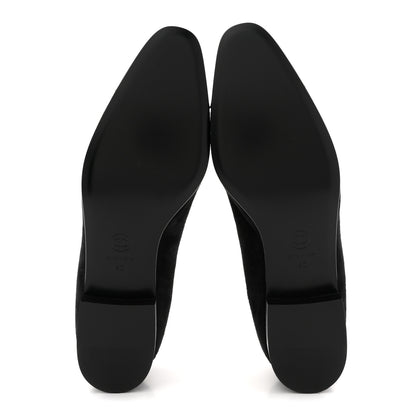 Chanel Suede Kidskin Lambskin Patent Calfskin Crystal CC Cap Toe Flats 40 Black 6 of 10