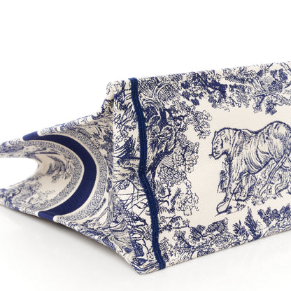 Christian Dior Canvas Embroidered Large Dioriviera Toile De Jouy Book Tote Blue 9 of 10