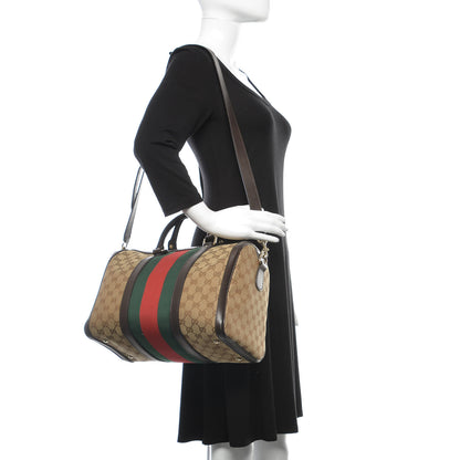 Gucci Monogram Vintage Web Medium Boston Dark Brown 2 of 17