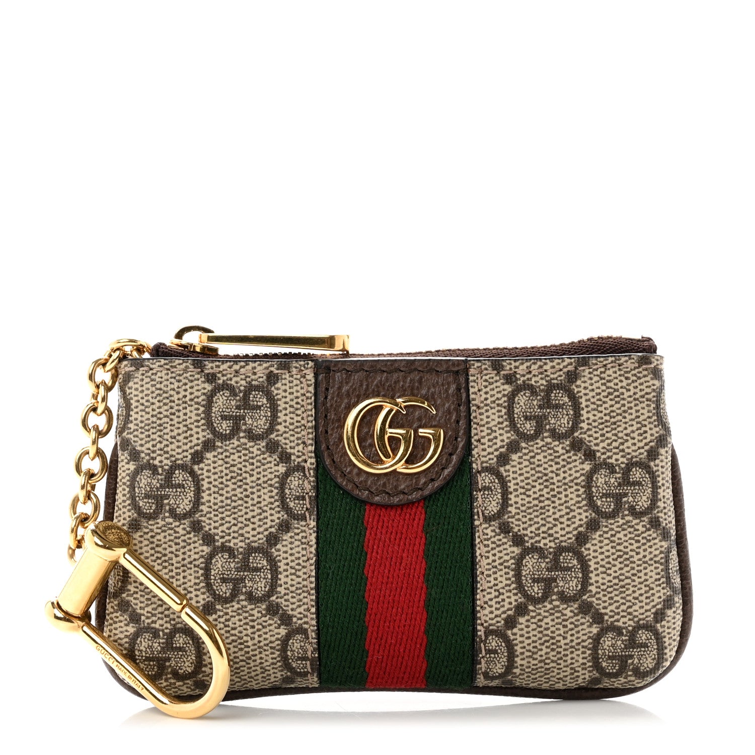 Gucci GG Supreme Monogram Web Ophidia Key Case Beige New Acero 1 of 7