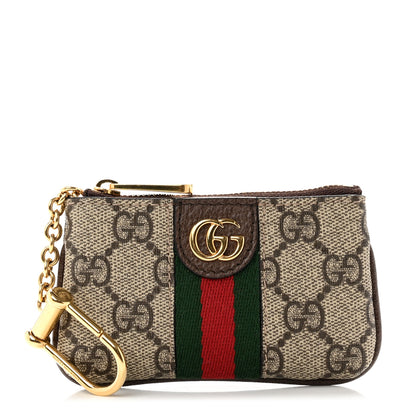 Gucci GG Supreme Monogram Web Ophidia Key Case Beige New Acero 1 of 7