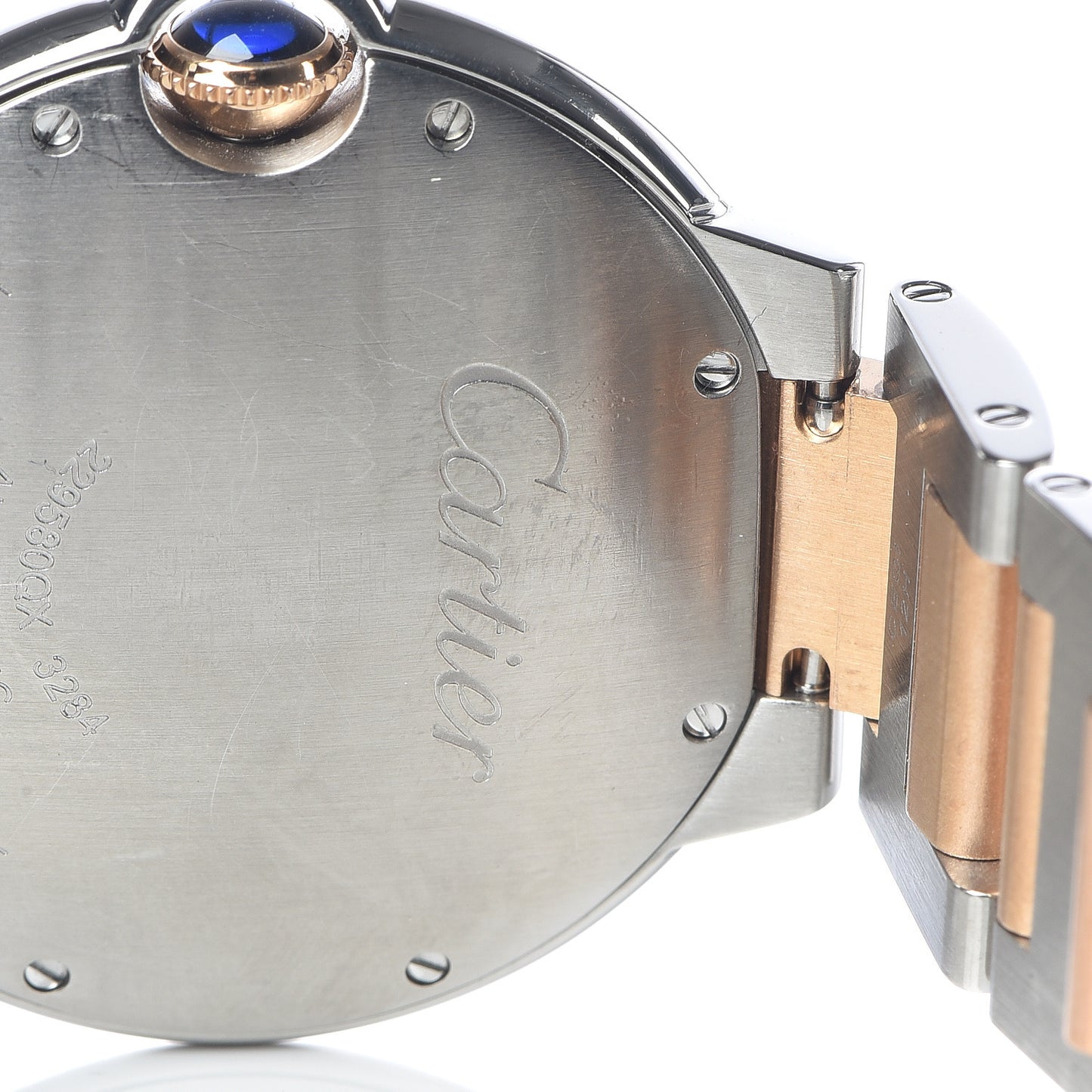 Stainless Steel 18K Pink Gold Pink Mother of Pearl 36mm Ballon Bleu De Cartier Automatic Watch
