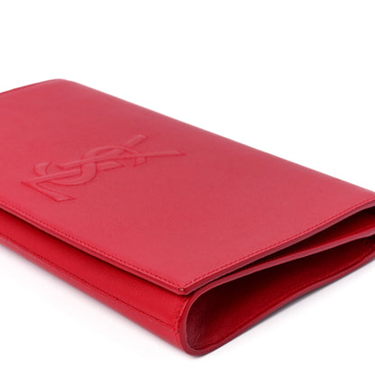 Saint Laurent Calfskin Monogram Large Belle De Jour Clutch Red 10 of 10