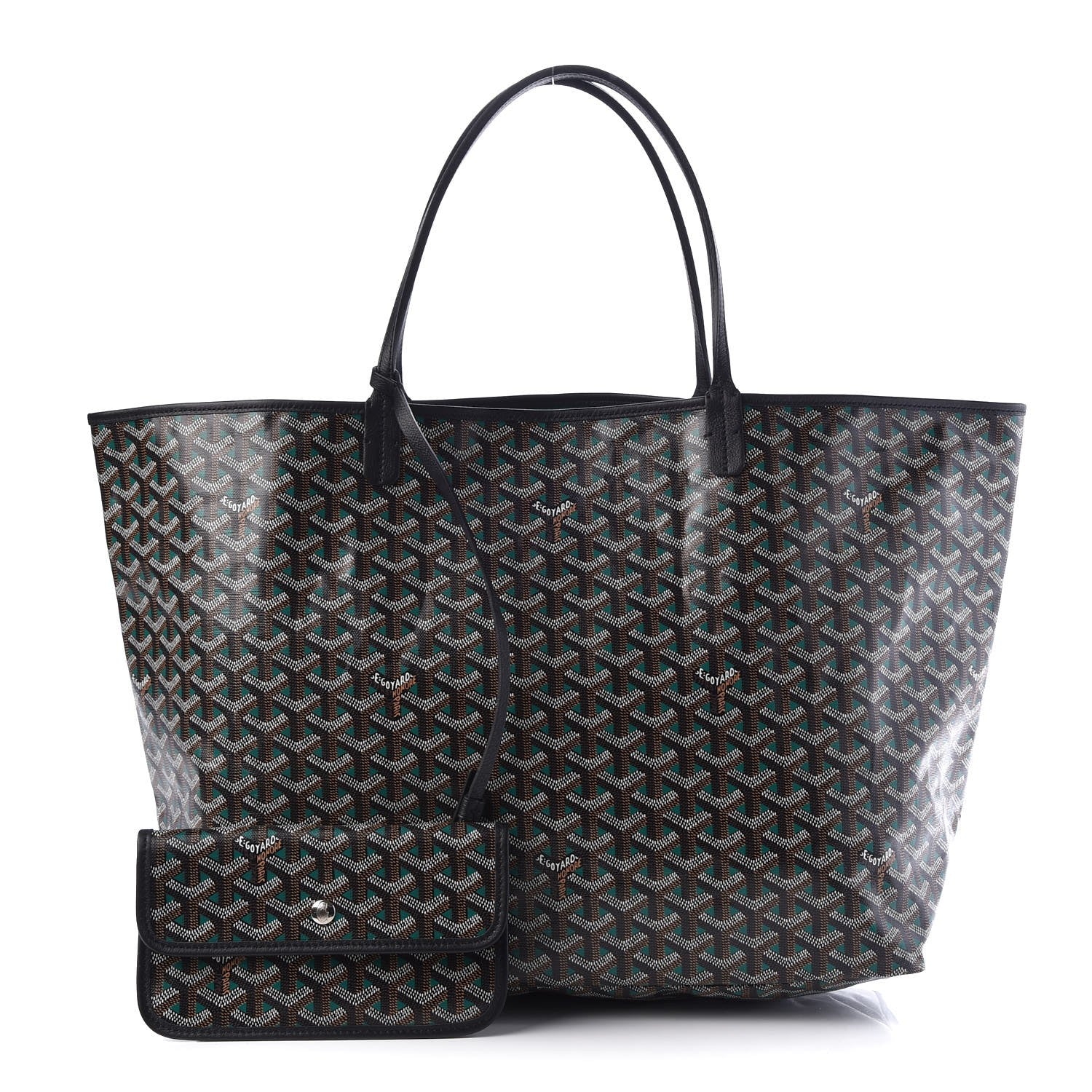 Goyard Goyardine Saint Louis Claire Voie GM Black Green 1 of 9
