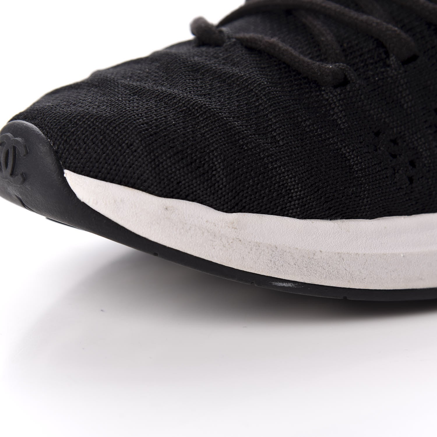 Chanel Fabric Logo Sneakers 38 Black 11 of 12