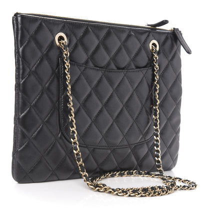 Chanel Shiny Lambskin Quilted Medium Double Case With Strap Black 5 of 23