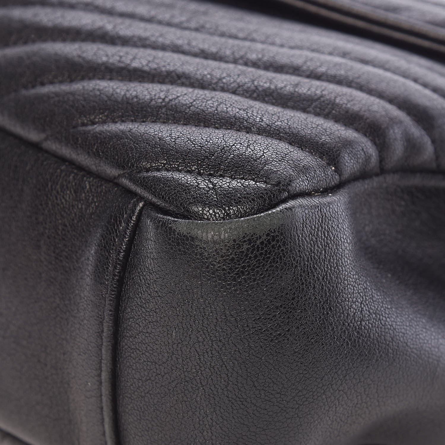 Saint Laurent Sheepskin Matelasse Chevron Monogram Large College Satchel Black 10 of 24