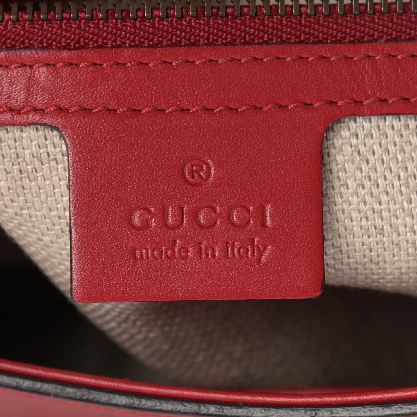 Ruinart Calfskin Medium Lady Web Shoulder Bag Hibiscus Red