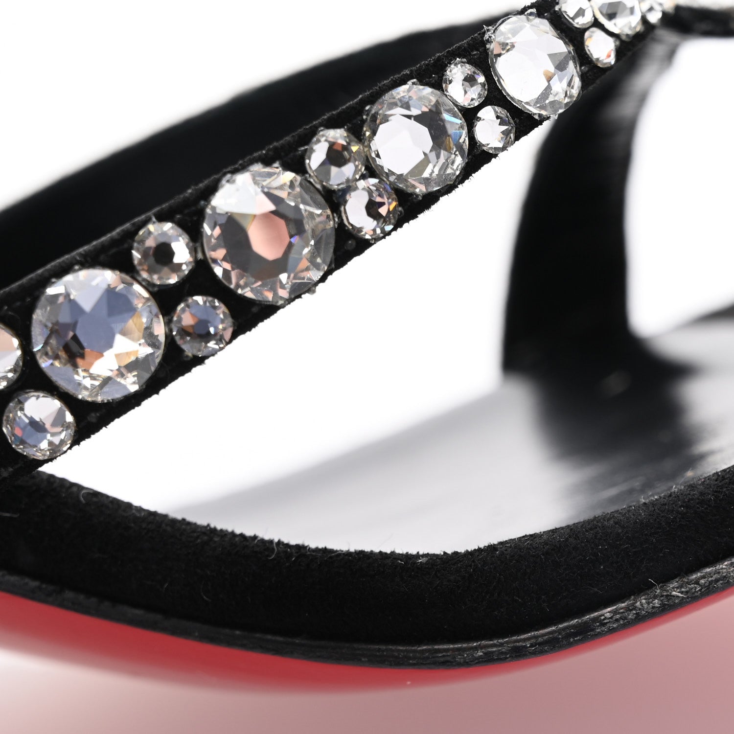 Christian Louboutin Veau Velours Strass Emilie 85 Sandals 41  Black 10 of 11