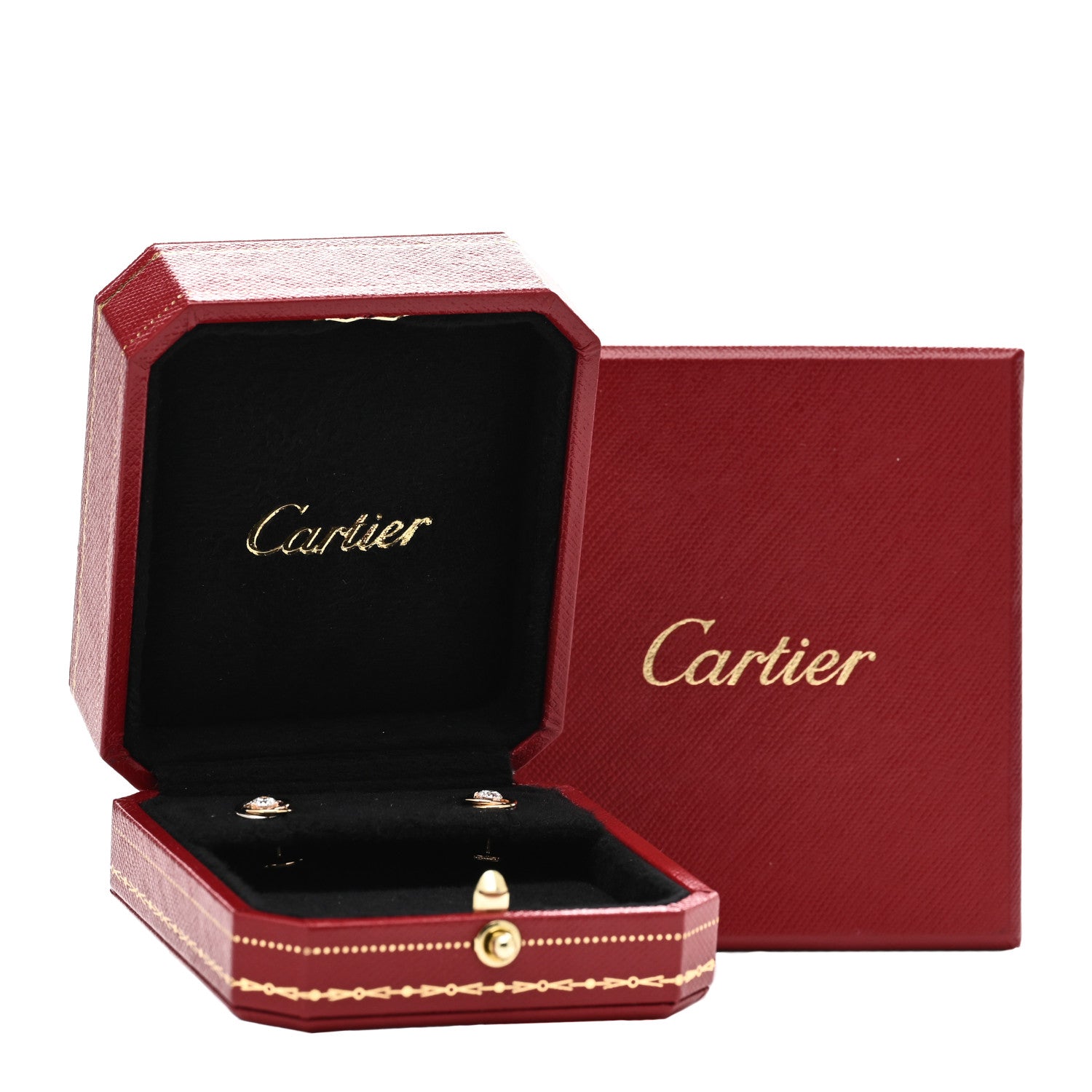 Cartier 18K Pink Yellow White Gold Diamond .36ctw Trinity De Cartier Stud Earrings 5 of 5