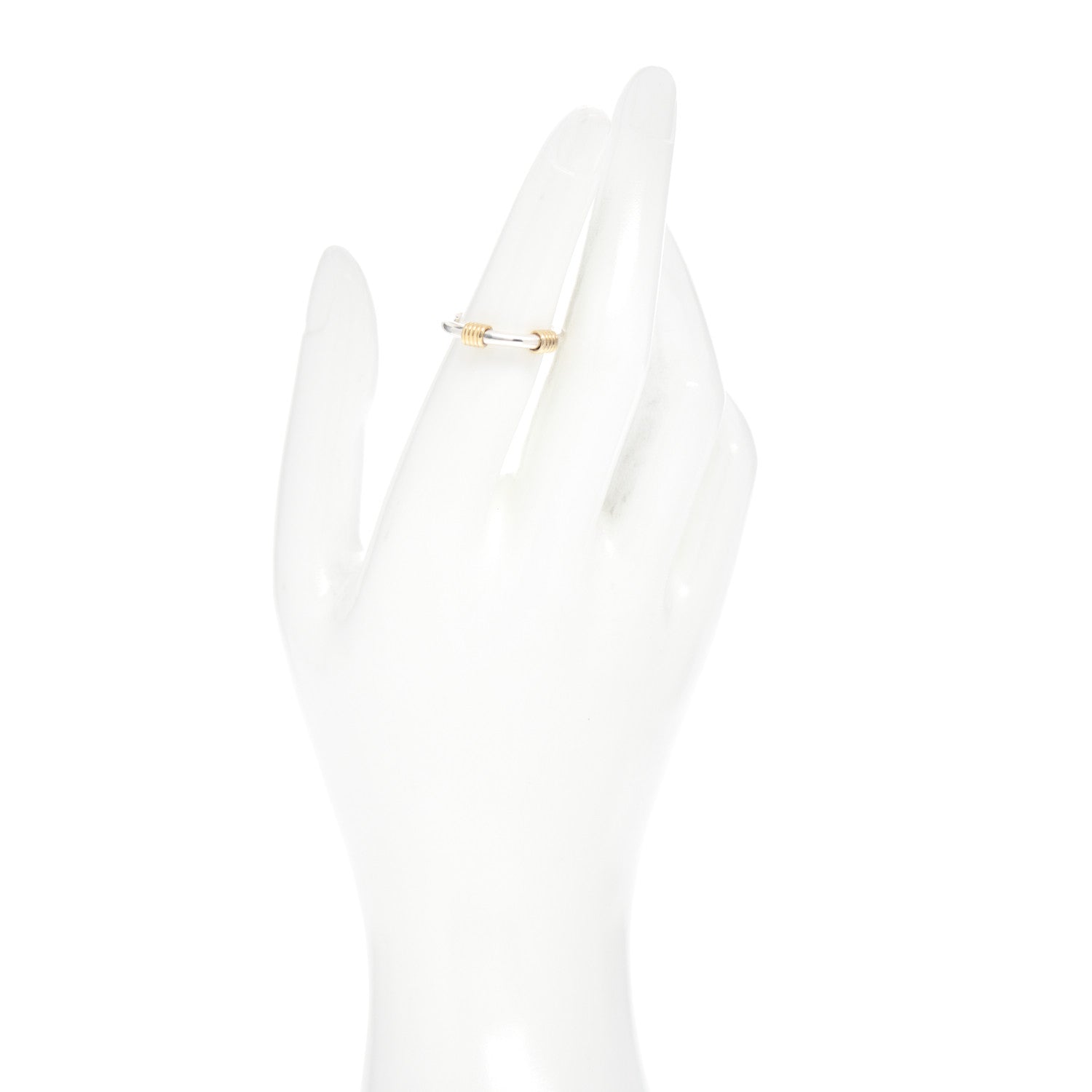 Tiffany Sterling Silver 18K Yellow Gold Coil Band Ring 53 6.25 2 of 5