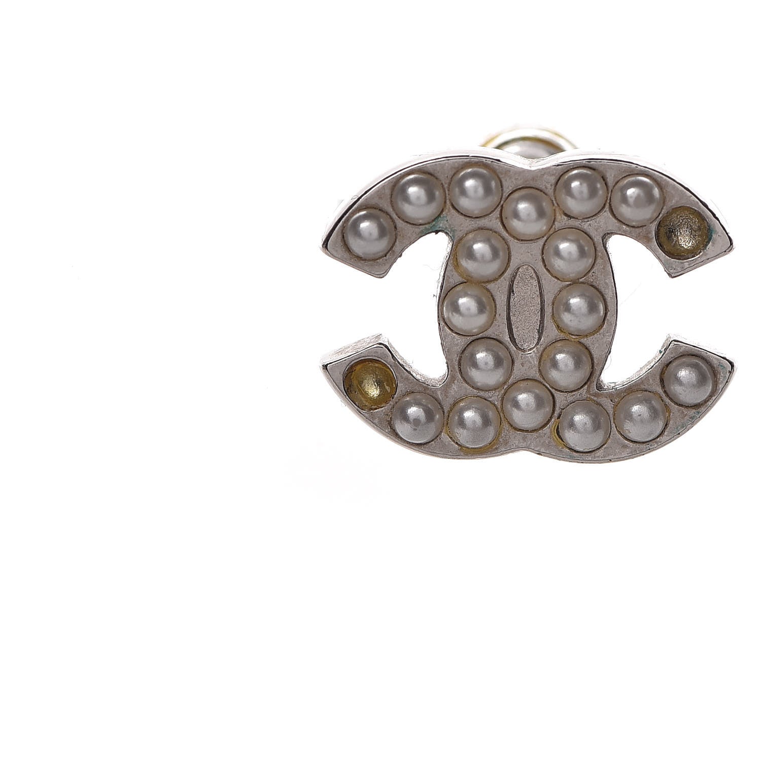 Chanel Pearl CC Earrings Silver 6 of 7