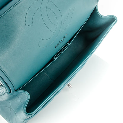 Chanel Lambskin Quilted Jumbo Double Flap Turquoise 6 of 8