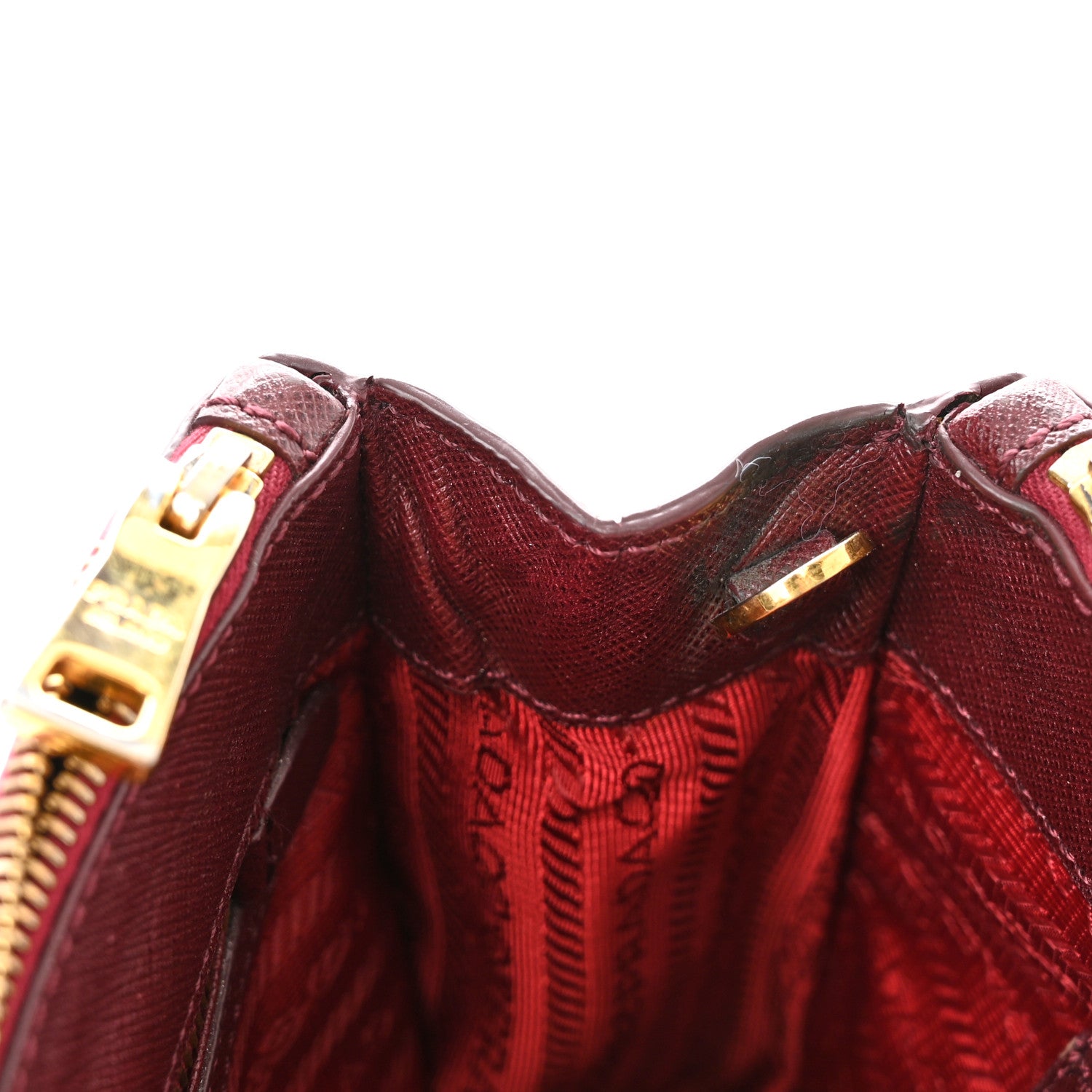 Prada Saffiano Mini Galleria Double Zip Tote Granato 13 of 18