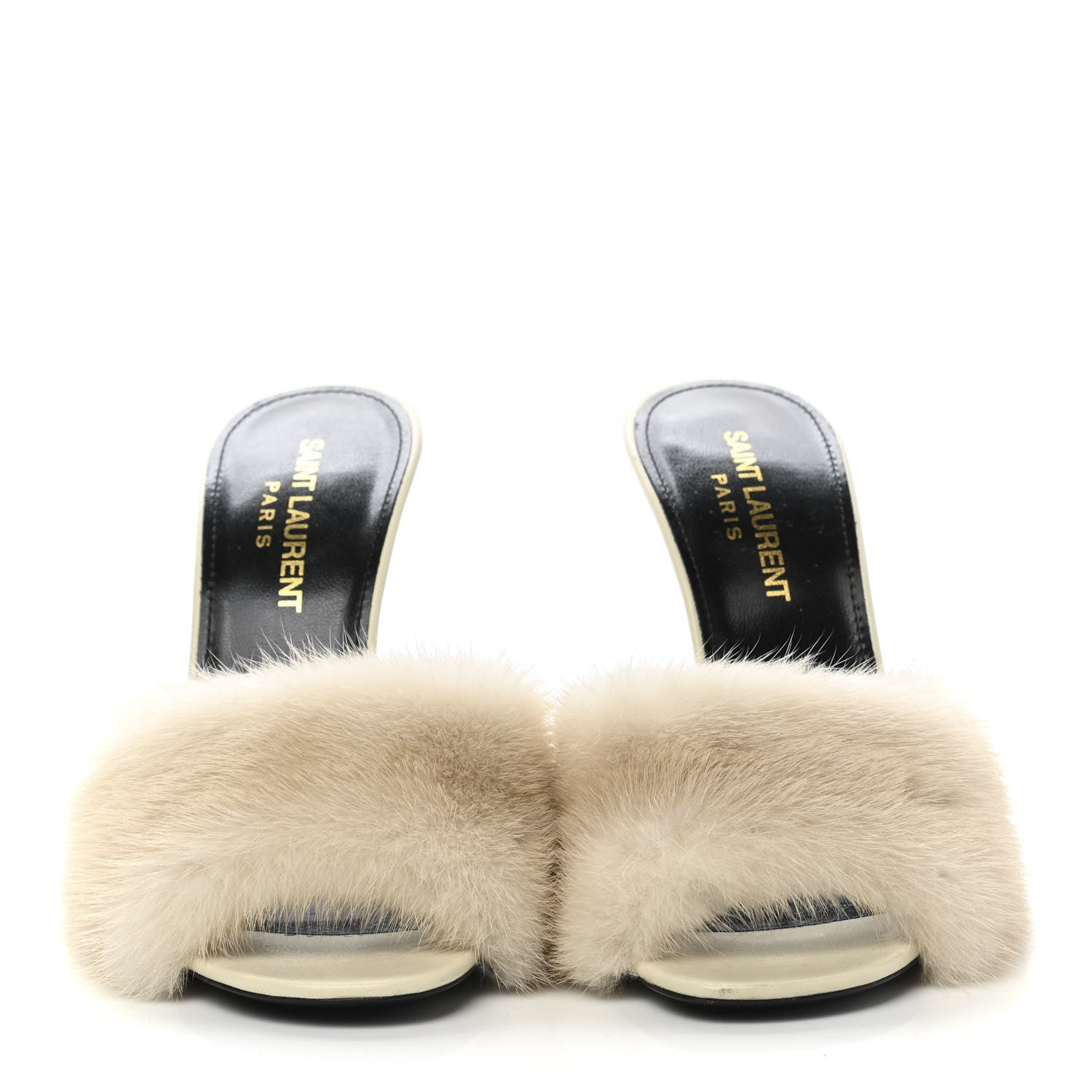 Saint Laurent Mink Calfskin Roy Mule Sandals 36 Cream 2 of 10