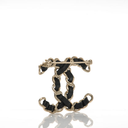 Chanel Lambskin Chain CC Brooch Black Gold 3 of 5