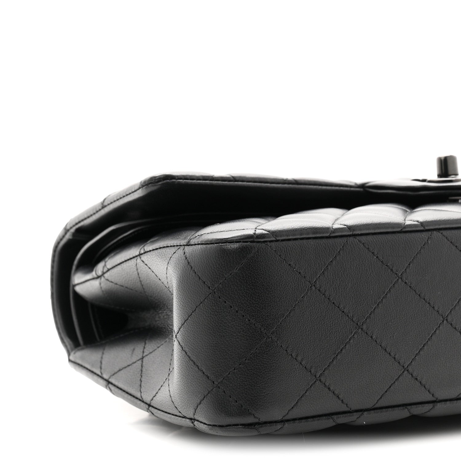Chanel Lambskin Quilted Medium Double Flap So Black 9 of 10