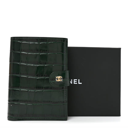 Chanel Calfskin Crocodile Embossed Crococo Passport Holder Emerald 8 of 8