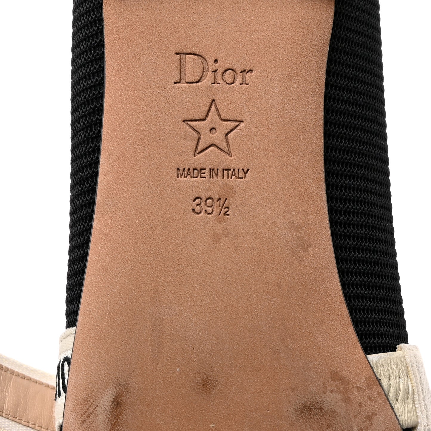 Fabric Ribbon Embroidered J'Adior Ballet Flats 39.5 Black
