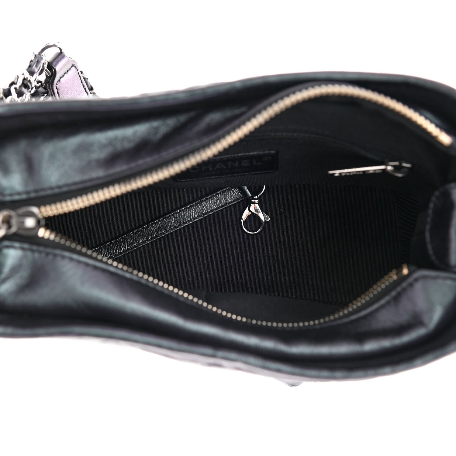 Chanel Iridescent Aged Calfskin Quilted Small Gabrielle Hobo Black 5 of 12