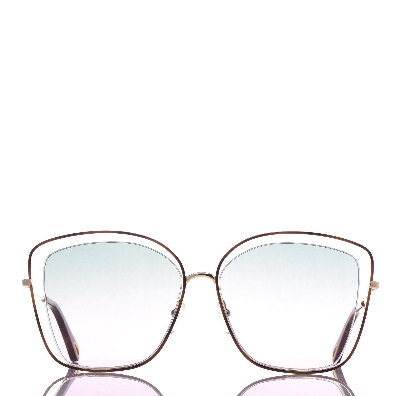 Chloe Poppy Aviator Sunglasses CE 130S Gold Havana 3 of 7