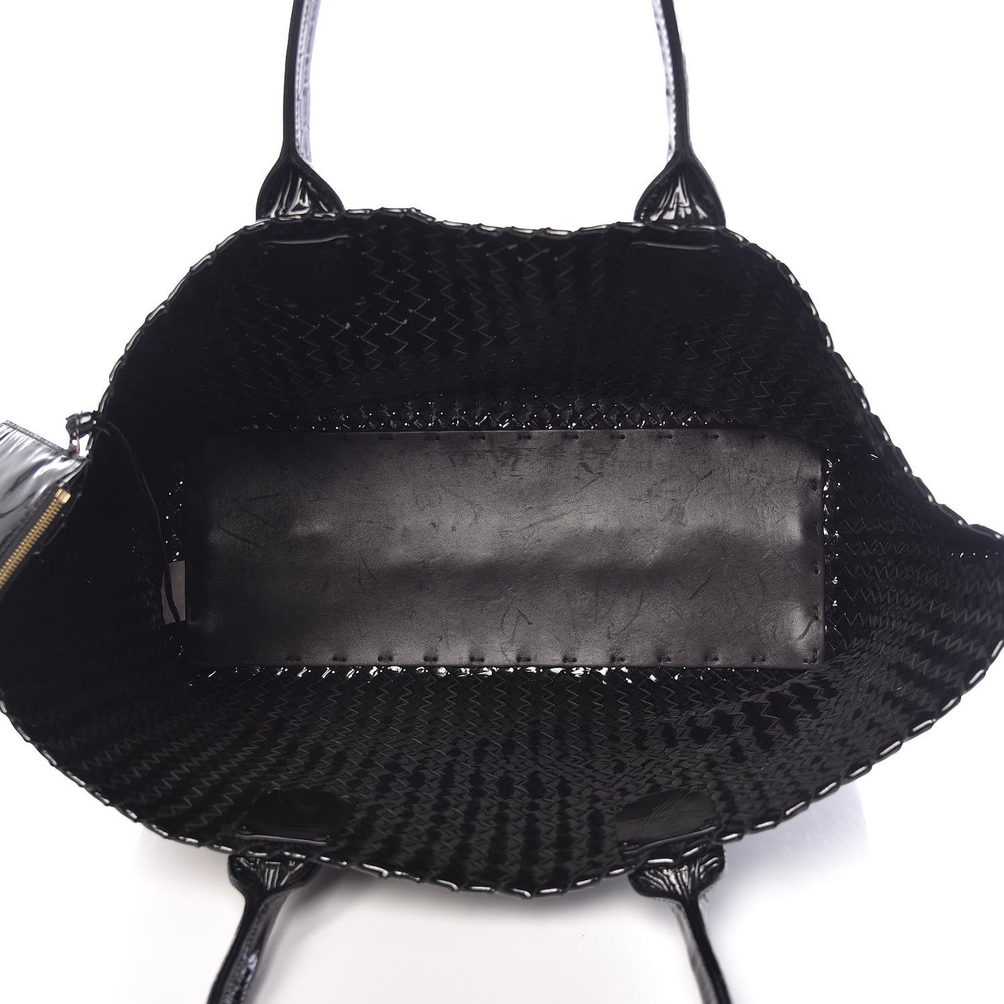 Spazzolato Nappa Intrecciato Medium Moon Cabat Black