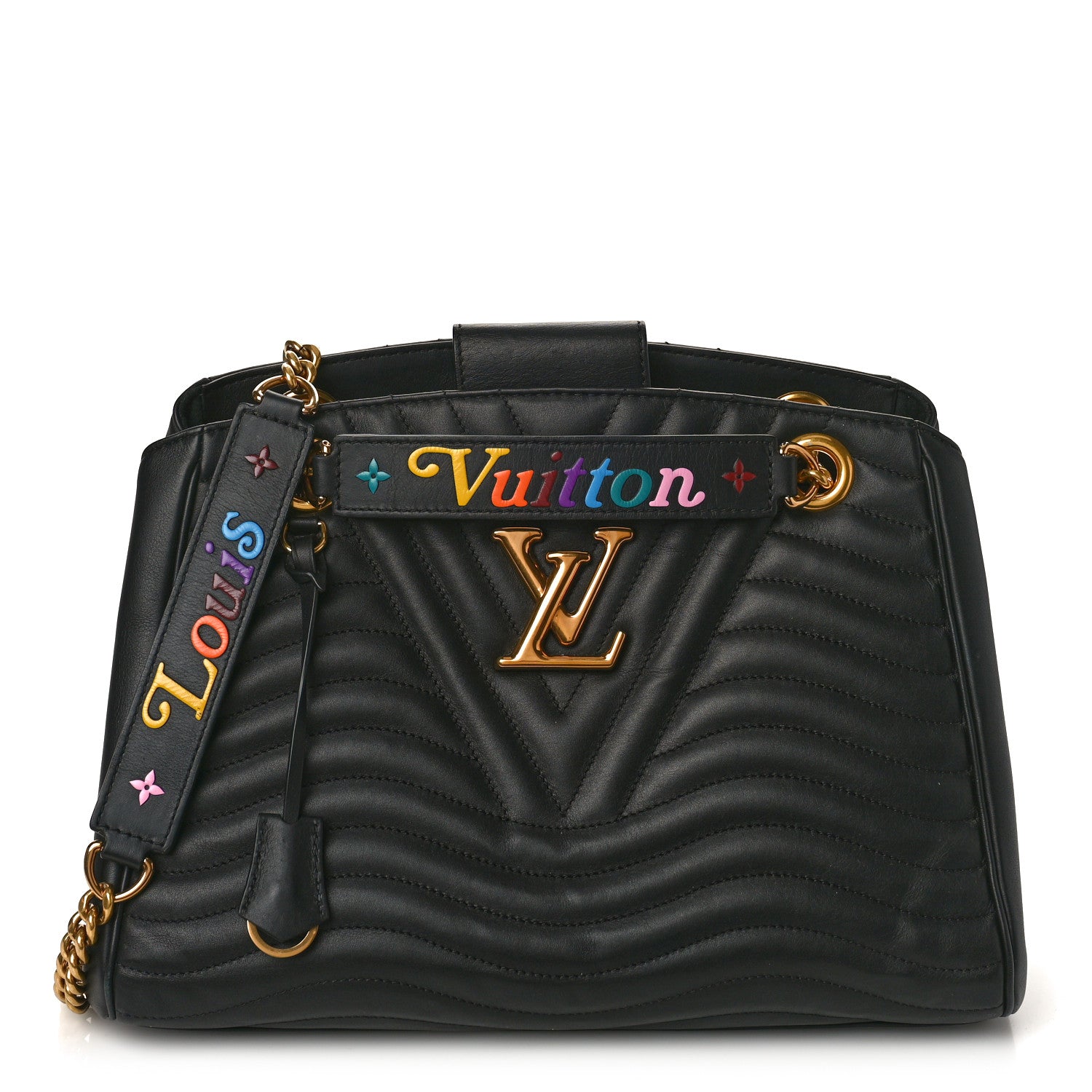 Louis Vuitton Calfskin New Wave Chain Tote Black 1 of 9