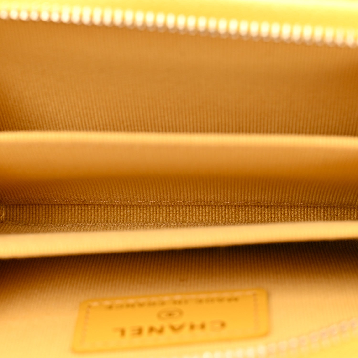 Chanel Caviar Quilted Zip Around Coin Purse Yellow 5 of 8