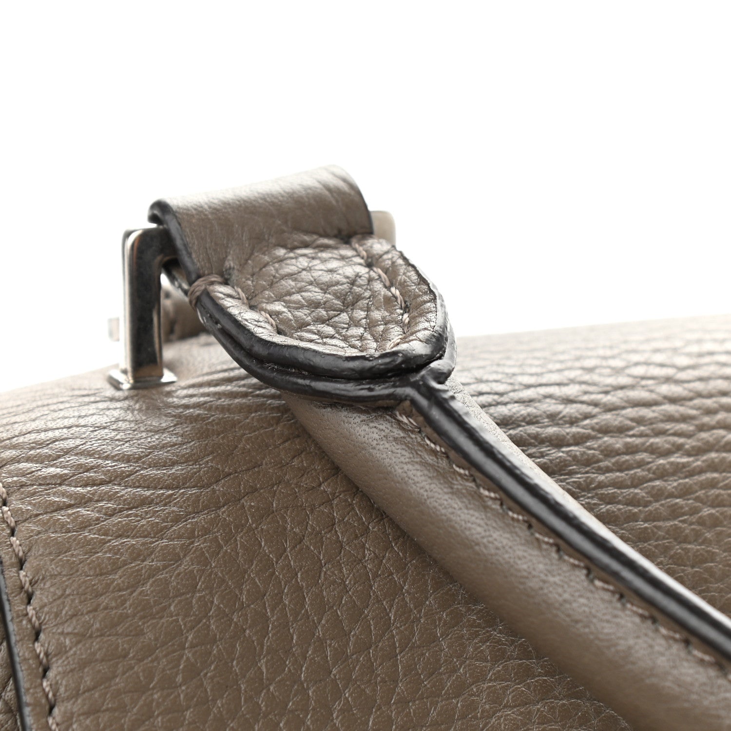 Celine Drummed Calfskin Suede Medium Trapeze Souris 9 of 9