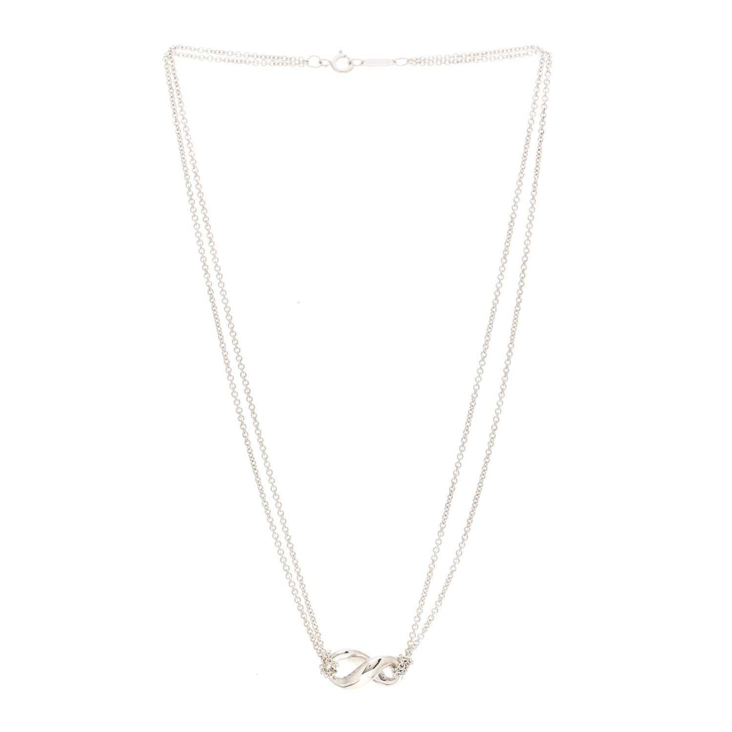 Tiffany Sterling Silver Figure 8 Pendant Necklace 3 of 5
