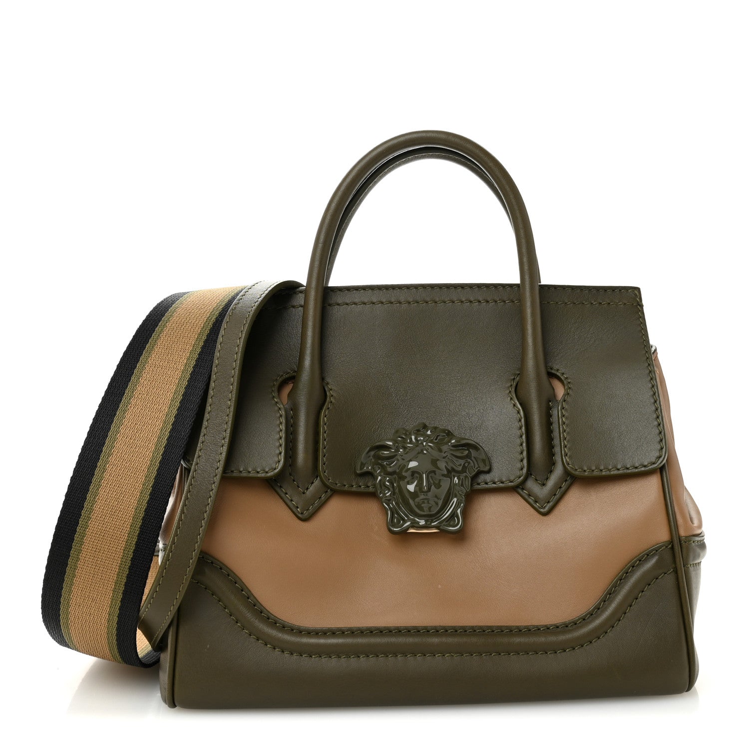 Versace Calfskin Medium Palazzo Empire Bag Army Black Neutral 1 of 10