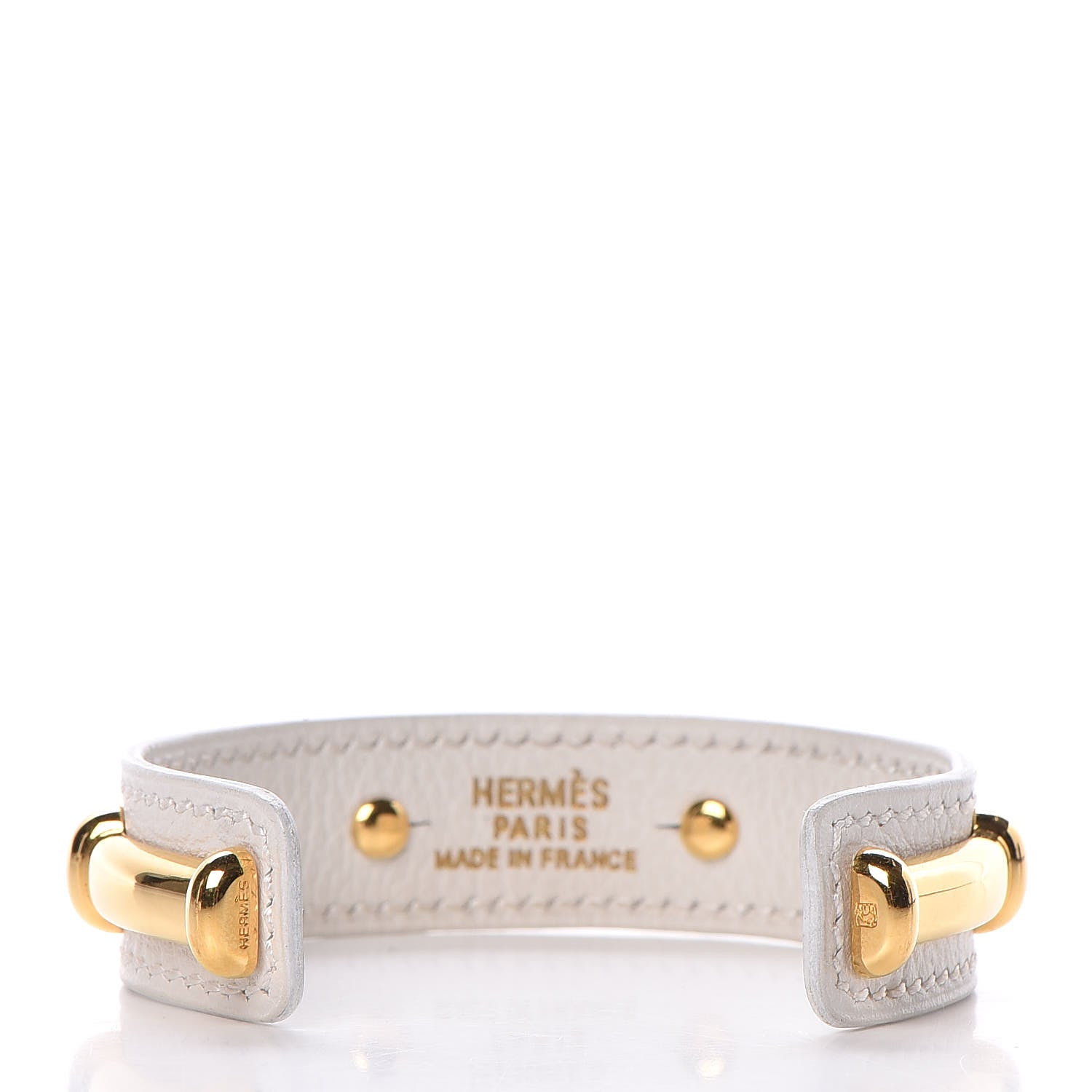 Hermes Courchevel Bamboo Bracelet M White 3 of 5