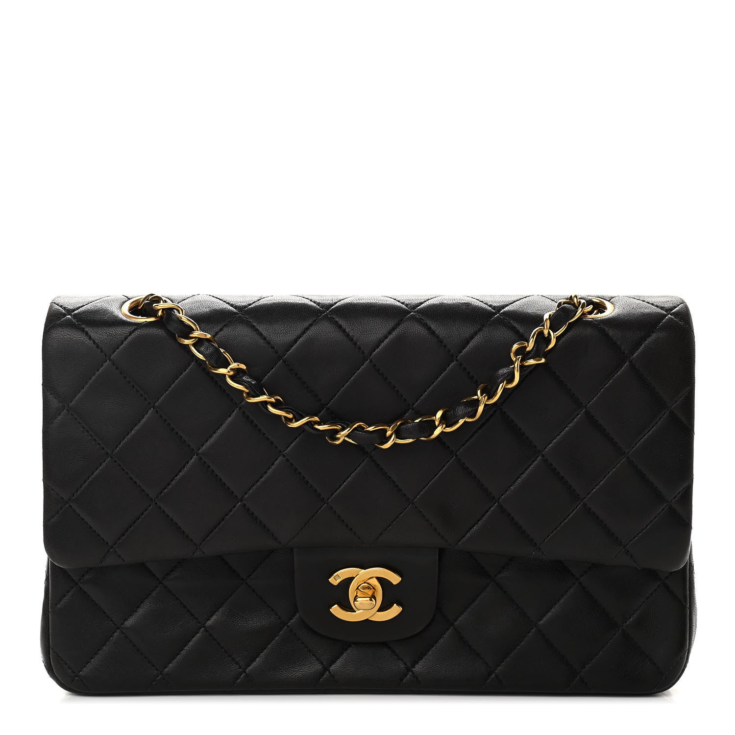 Chanel Lambskin Quilted Medium Double Flap Black 1 of 10