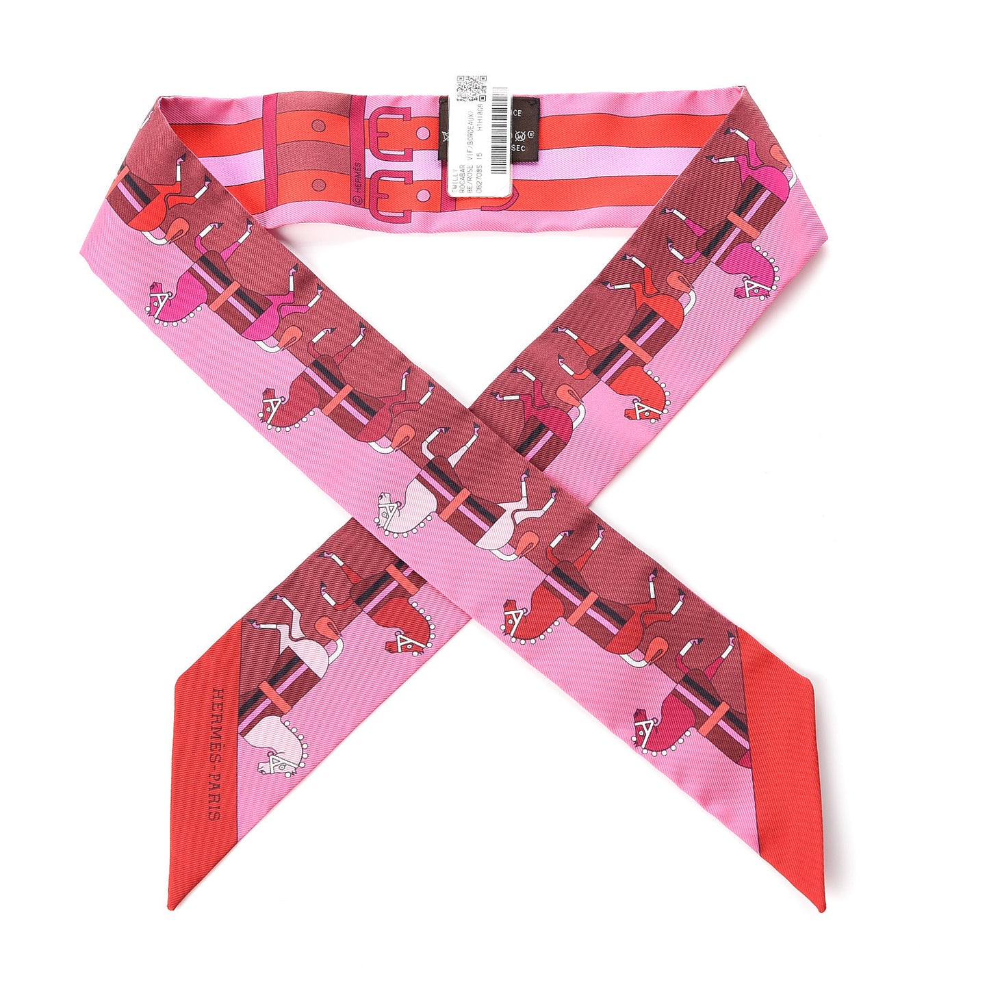 Silk Rocabar Twilly Rose Vif Bordeaux