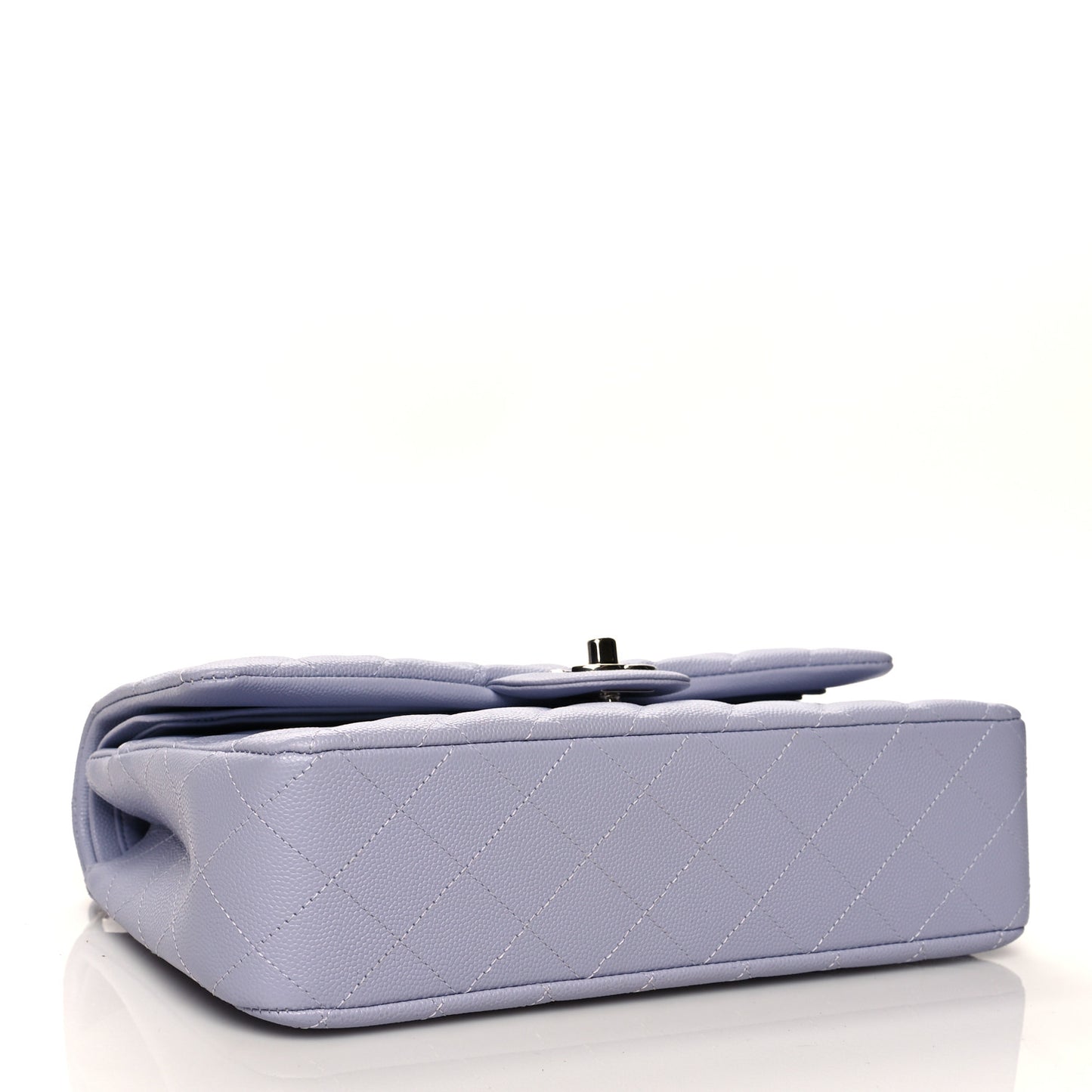 Caviar Quilted Medium Double Flap Light Purple