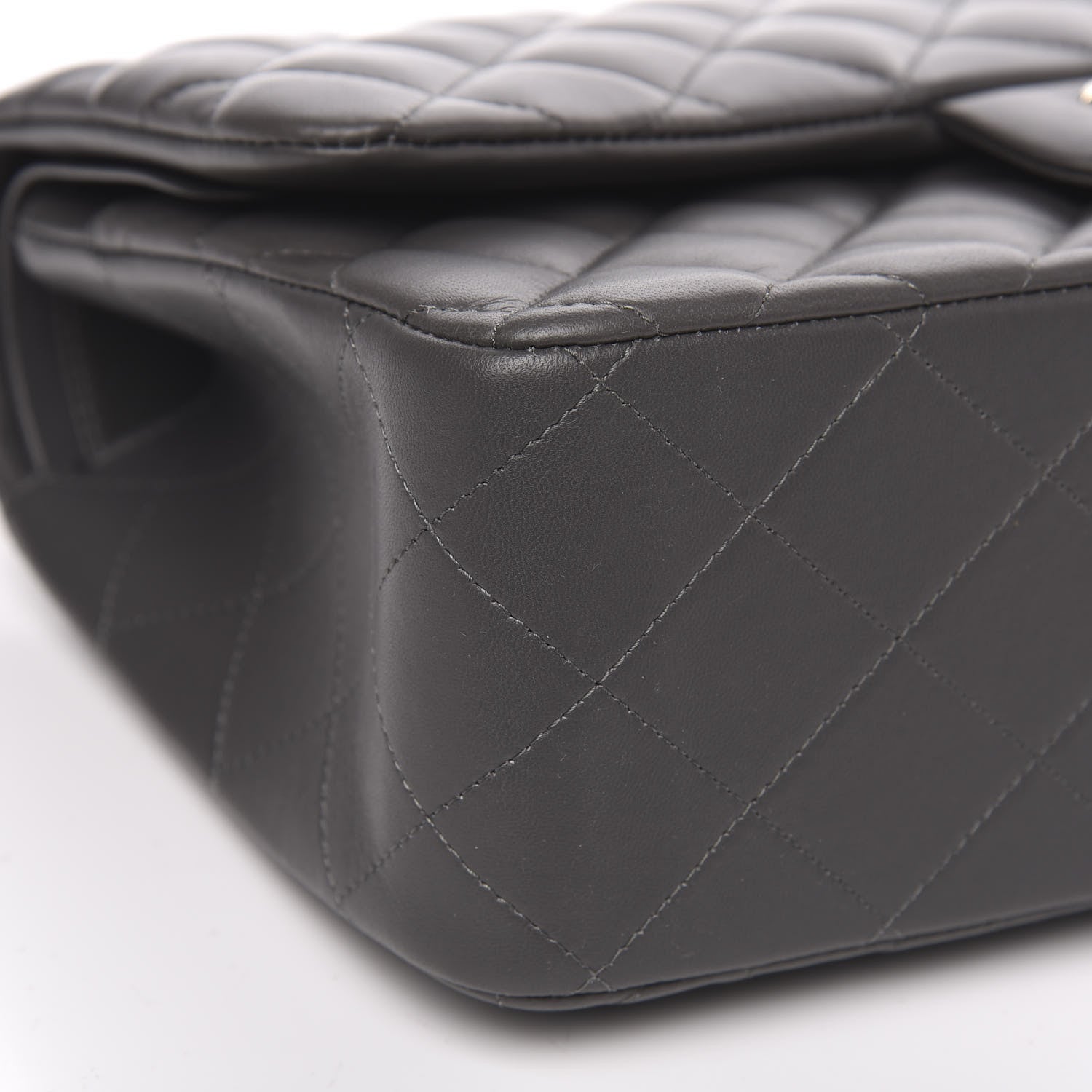 Chanel Lambskin Quilted Jumbo Double Flap Grey 8 of 11