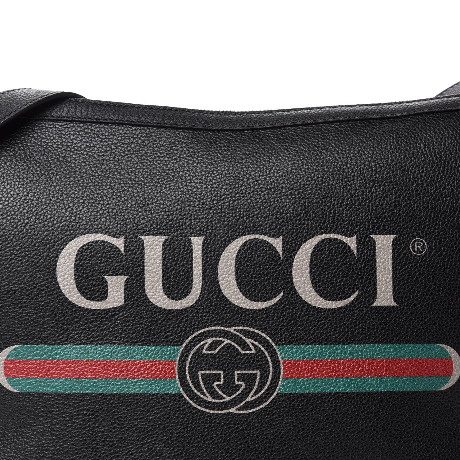 Gucci Grained Calfskin Logo Half Moon Hobo Black 10 of 10
