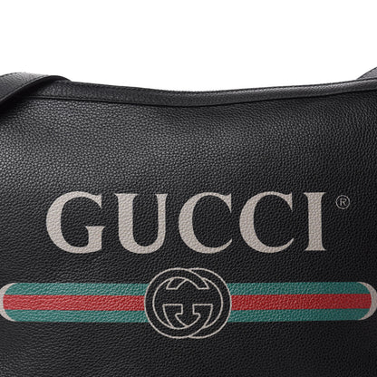 Gucci Grained Calfskin Logo Half Moon Hobo Black 10 of 10