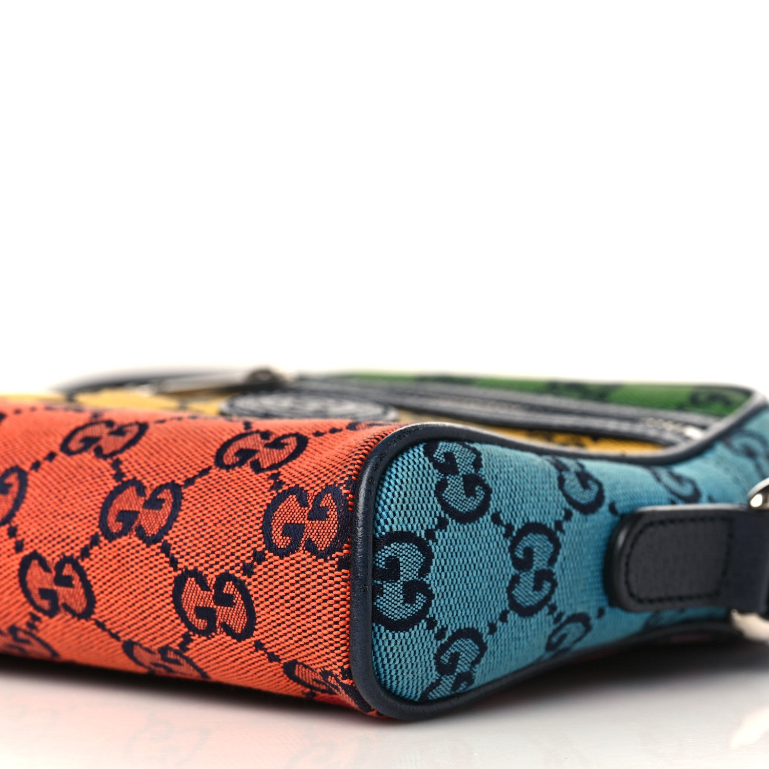 Gucci Monogram Multicolor Mini Retro Interlocking G Messenger Blue Rainbow Light Blue 9 of 10