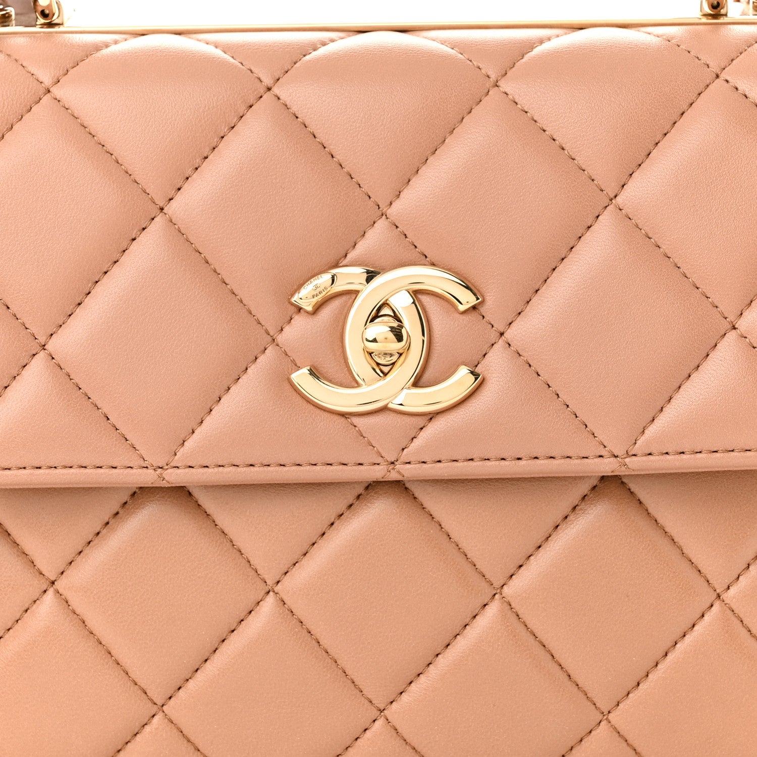 Chanel Lambskin Quilted Small Trendy CC Flap Dual Handle Bag Camel 8 of 11